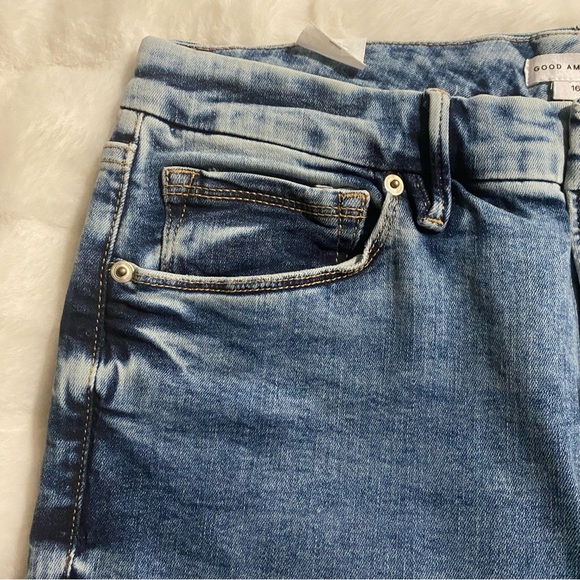 NWT Good American Good Waist Crop High Waist Raw Hem Stretch Jeans 16 - Picture 6 of 14